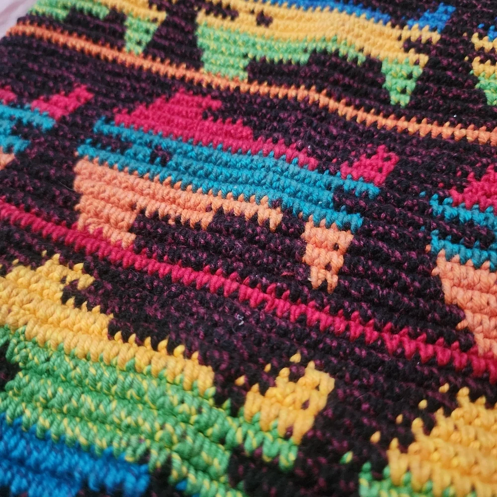 Wayuu Mochila woven fish Shark zip top bucket bag